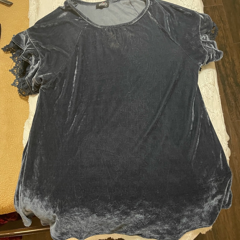 Blue Velvet oversized top